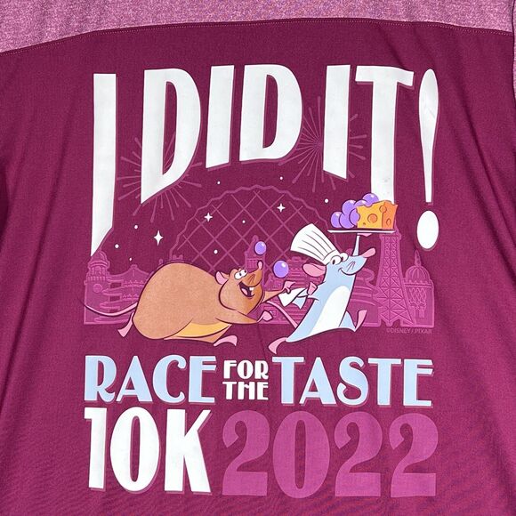 Run DISNEY 2022 Race for Taste 10K Finisher Shirt Did It Ratatouille Red Large - Picture 3 of 12